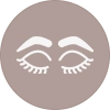 Icon representing eyebrow and eyelash beauty services.